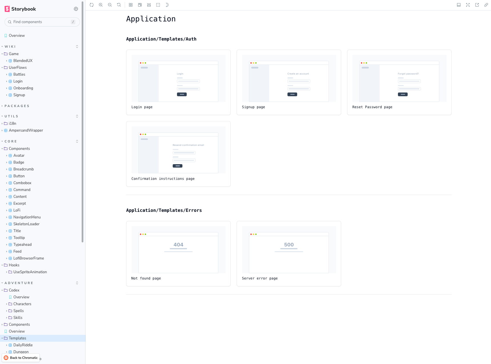 Example of page from Love.irish's design system