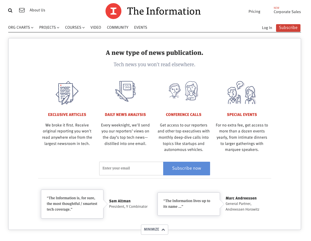 The Information app screenshot