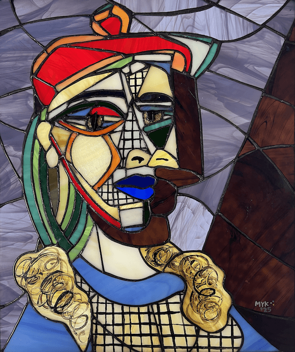 Picasso stained glass art by Myk Klemme