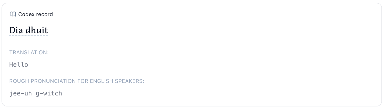 Example of a dark mode special effect in the Love.irish story teller system