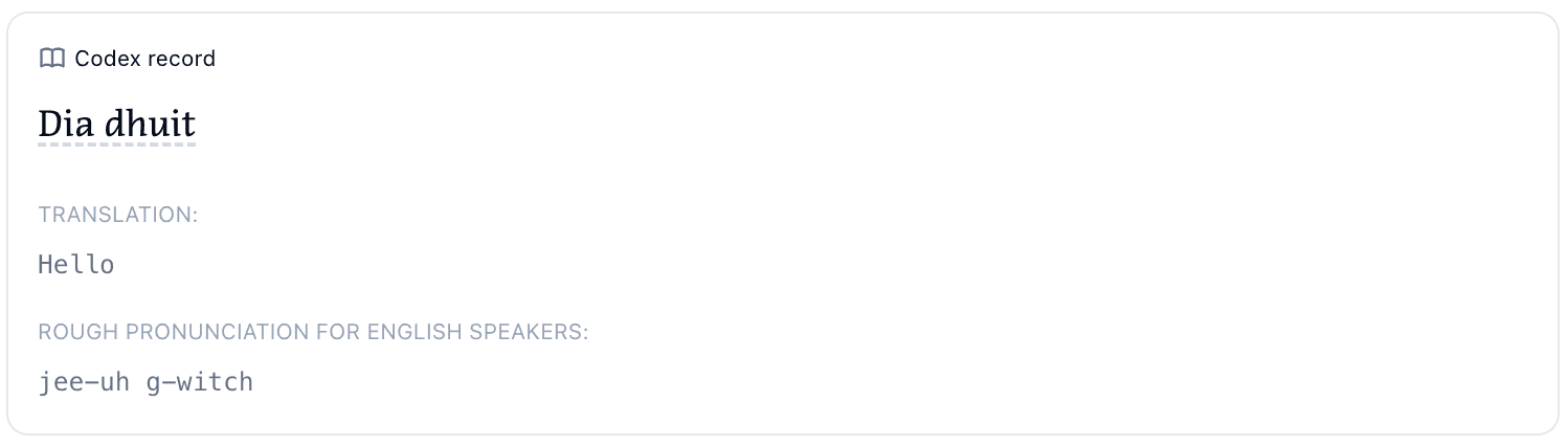 Example of a dark mode special effect in the Love.irish story teller system