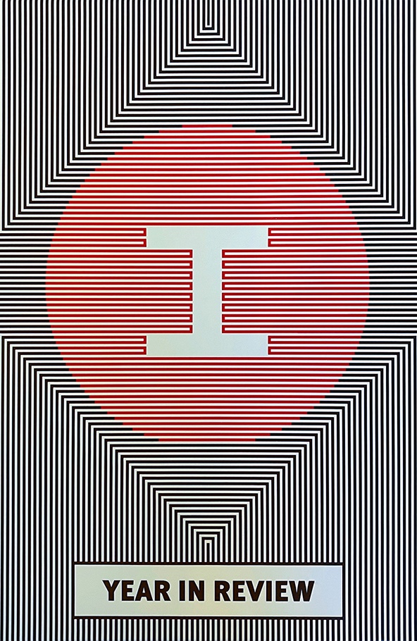 Year in Review book cover designed by Myk Klemme for The Information