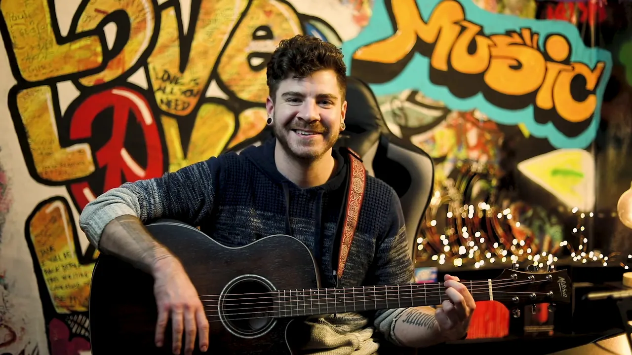 Youtube video of guitar progress for learning travis picking by Myk Klemme
